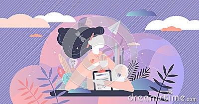 Multitasking busy mom and business woman, vector illustration concept Vector Illustration