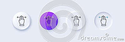 Multitasking gesture line icon. Slide arrow sign. Swipe action. Line icons. Vector Stock Photo