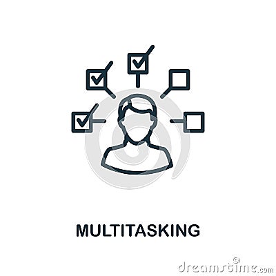 Multitasking icon outline style. Thin line creative Multitasking icon for logo, graphic design and more Stock Photo