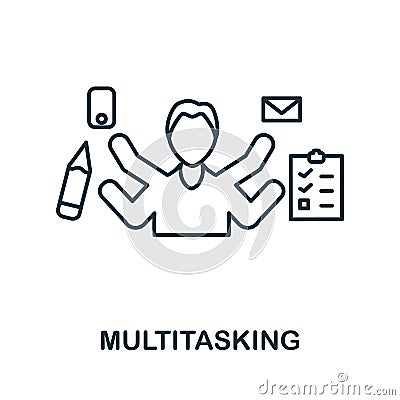Multitasking icon. Simple element from management collection. Creative Multitasking icon for web design, templates Vector Illustration