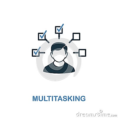 Multitasking icon. Two colors premium design from management icons collection. Pixel perfect simple pictogram multitasking icon. Stock Photo