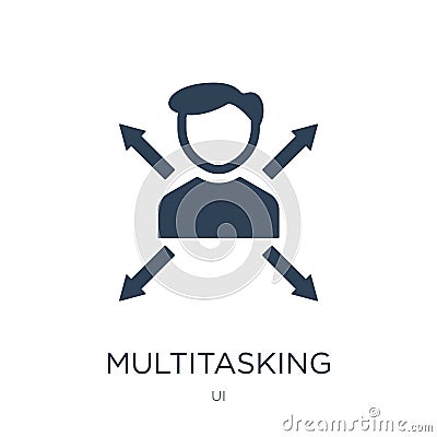 multitasking worker icon in trendy design style. multitasking worker icon isolated on white background. multitasking worker vector Vector Illustration