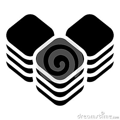 Multitier, layered icon for computing, or generic stack theme. Harddisk, harddrive icon, symbol Vector Illustration