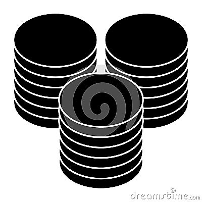 Multitier, layered icon for computing, or generic stack theme. Harddisk, harddrive icon, symbol Vector Illustration