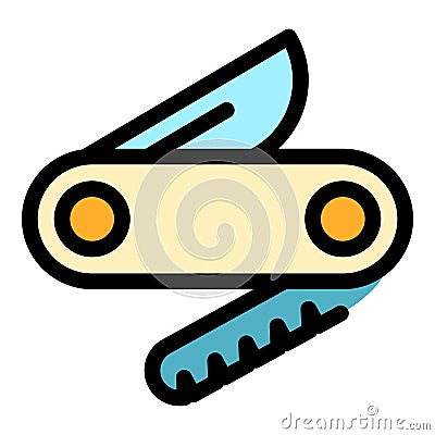 Multitool linear icon color outline vector Vector Illustration