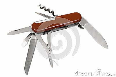 Multitool Penknife w/ Path Stock Photo