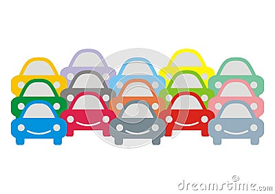 Multitude cars Vector Illustration