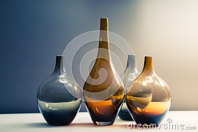 Multitude of glass vases Stock Photo