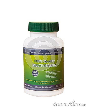 Multivitamin Bottle Stock Photo