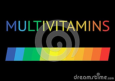 Multivitamin label inspiration, icon concept vitamins, isolated Vector Illustration