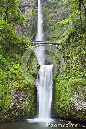 Multnomah Falls in the Columbia River Gorge, Oregon, USA Stock Photo