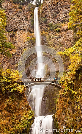 Multnomah Waterfall Columbia River Gorge Oregon Stock Photo