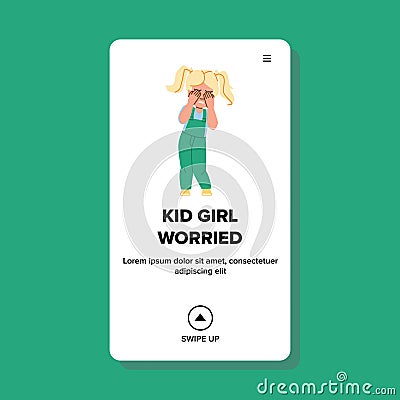 mum kid girl worried vector Cartoon Illustration