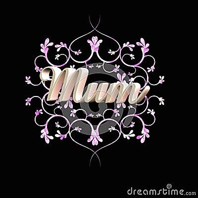 Mum on pattern Vector Illustration