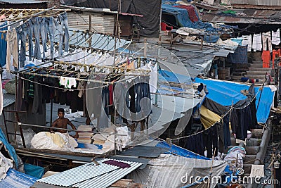 Mumbai Dhobi Ghat Editorial Stock Photo