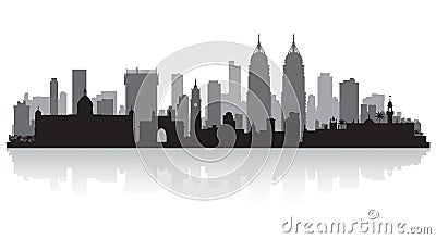 Mumbai India city skyline silhouette Vector Illustration