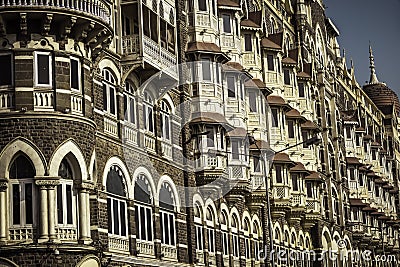 MUMBAI, INDIA - FEBRUARY 25: The Taj Mahal Palace Hotel is a five star luxury hotel located near Gateway of India. Stock Photo