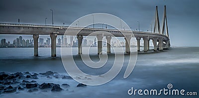 Mumbai sea link during monsoon season Stock Photo