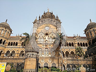 MUMBAI STATION, INDIA, OUTSIDE VIEW Editorial Stock Photo