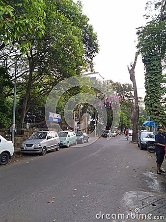 Mumbai street road with vehicle Editorial Stock Photo