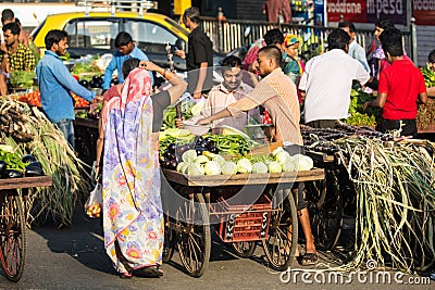 Mumbai Street Sellers Editorial Stock Photo