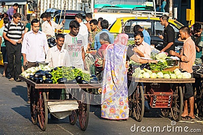 Mumbai Street Sellers Editorial Stock Photo