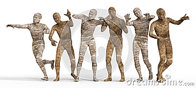 Mummies 3D Illustration Stock Photo