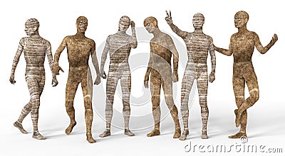 Mummies 3D Illustration Stock Photo