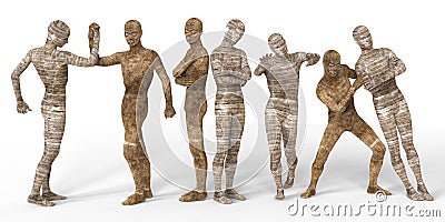 Mummies 3D Illustration Stock Photo