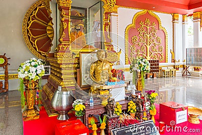 Mummified monk body, Wat Khunaram Temple, Koh Samui, Thailand Editorial Stock Photo