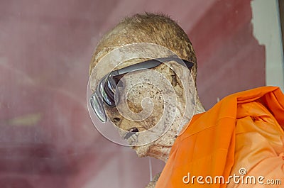 Mummified Monk, Koh Samui Stock Photo