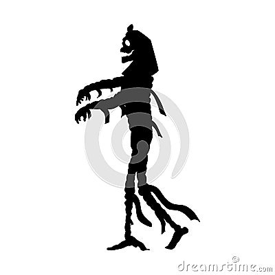 Mummy halloween silhouette scary monster fantasy Vector Illustration