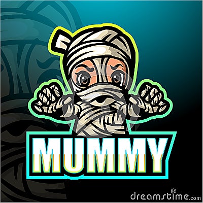 Mummy mascot esport logo design Vector Illustration