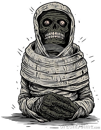 Mummy on White Vector Illustration