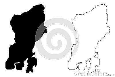 Muna Island map vector Vector Illustration