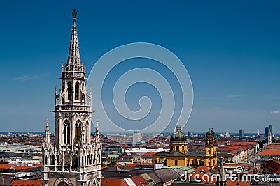 Munchen town hall tower Stock Photo