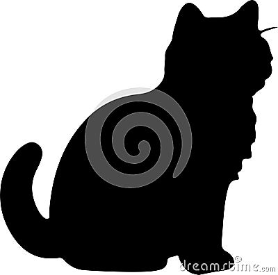 Munchkin Cat Black Silhouette Generative Ai Vector Illustration