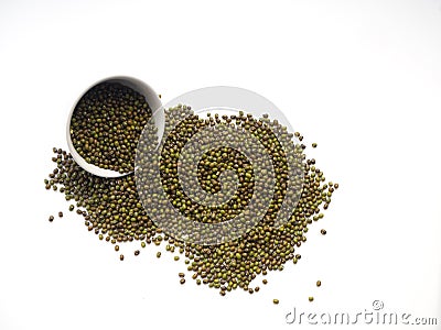 The mung beans in bowl Stock Photo