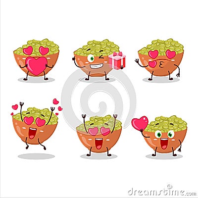 Mung beans cartoon character with love cute emoticon Vector Illustration