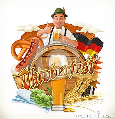 Munich Beer Festival Oktoberfest, the vector can also be used by any beer manufacturers Vector Illustration