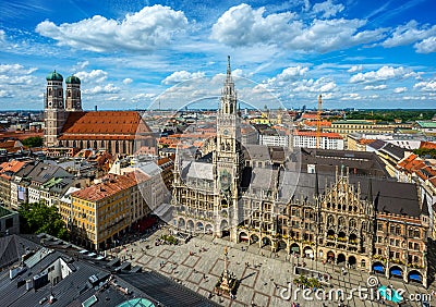 Marienplatz square in Munich city, Germany Stock Photo