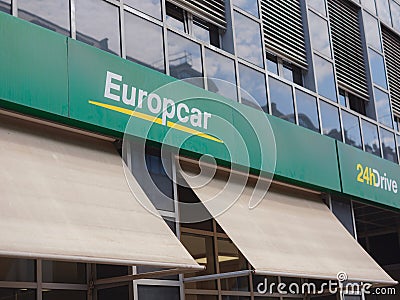 Munich, Germany - August 5, 2022 : car rental EuropCar Editorial Stock Photo