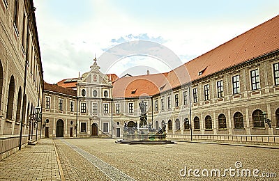 Munich, Germany - Brunnenhof - Fountain Courtyard, one of the te Stock Photo