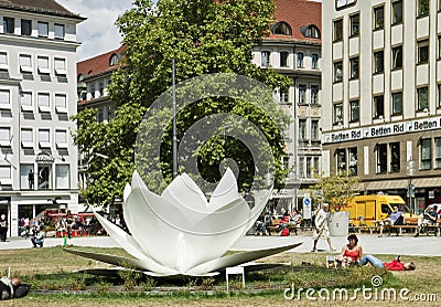 Munich, Germany - Marienhof on summer Editorial Stock Photo