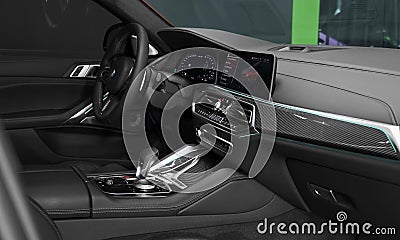 Modern car BMW X6 M interior- Concept for automobile and technology Stock Photo