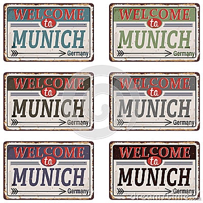 Munich, Germany, road sign set vector illustration, road table Vector Illustration