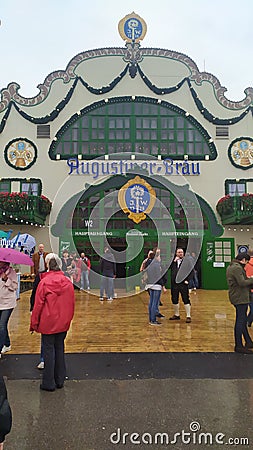 Augustiner brau in Oktoberfest 2019 in Theresienwiese area, Munich, Germany Editorial Stock Photo