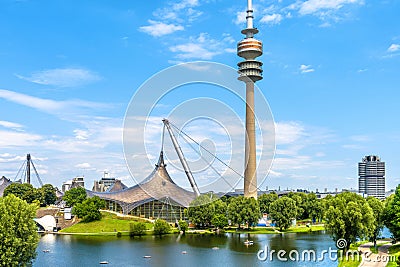 Munich Olympiapark in summer, Germany Editorial Stock Photo