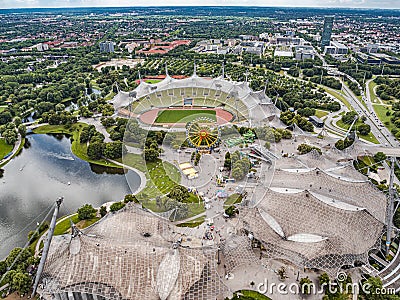 View of the Munich Olympic Park Editorial Stock Photo