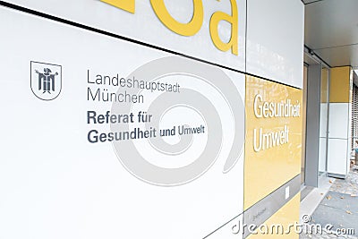 Munich Referat fÃ¼r Gesundheit und Umwelt Editorial Stock Photo